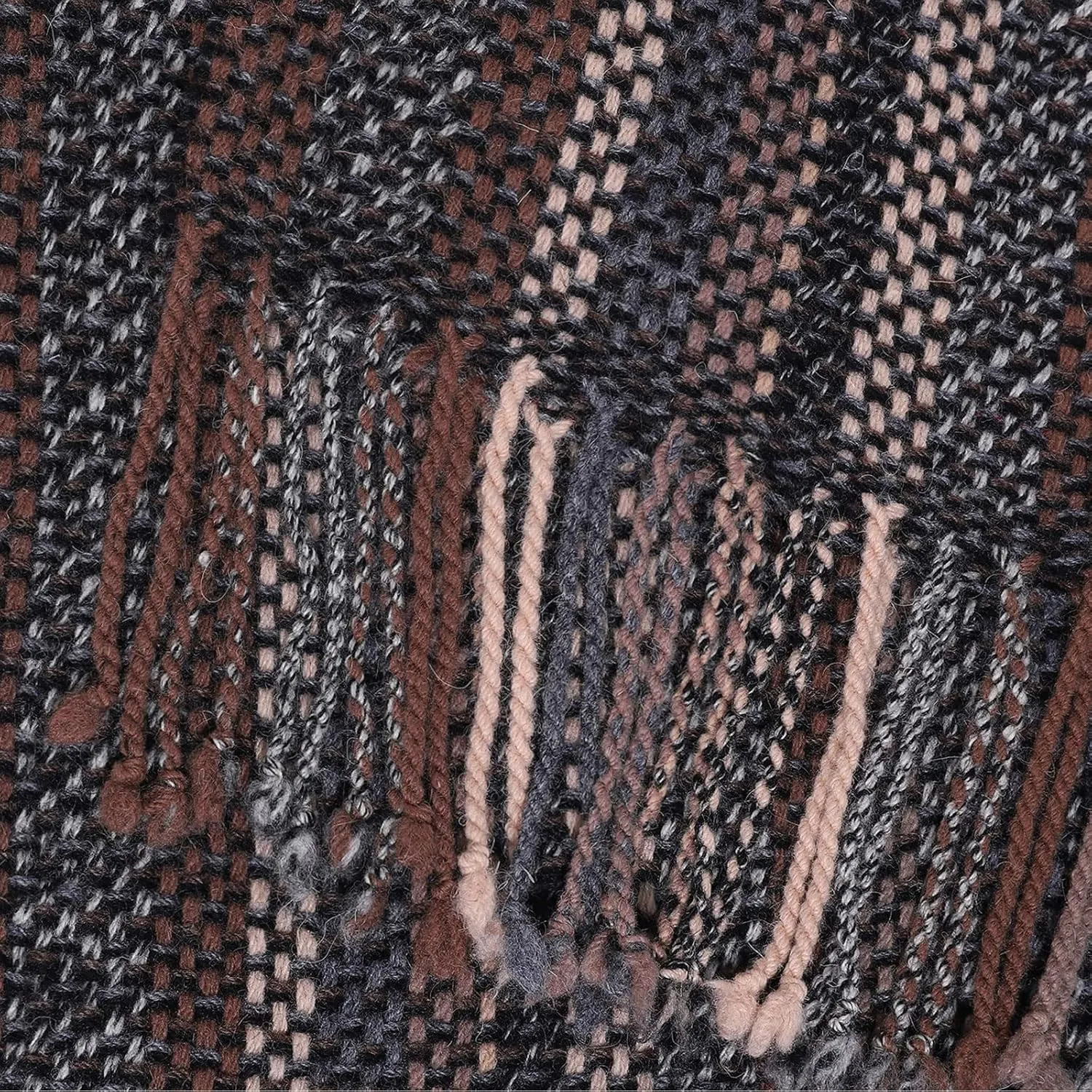 Pure Wool Scarves For men women, Pashmina Tartan Scarf,Cold Weather Scarf, Vertical Stripe Knit Winter Scarf