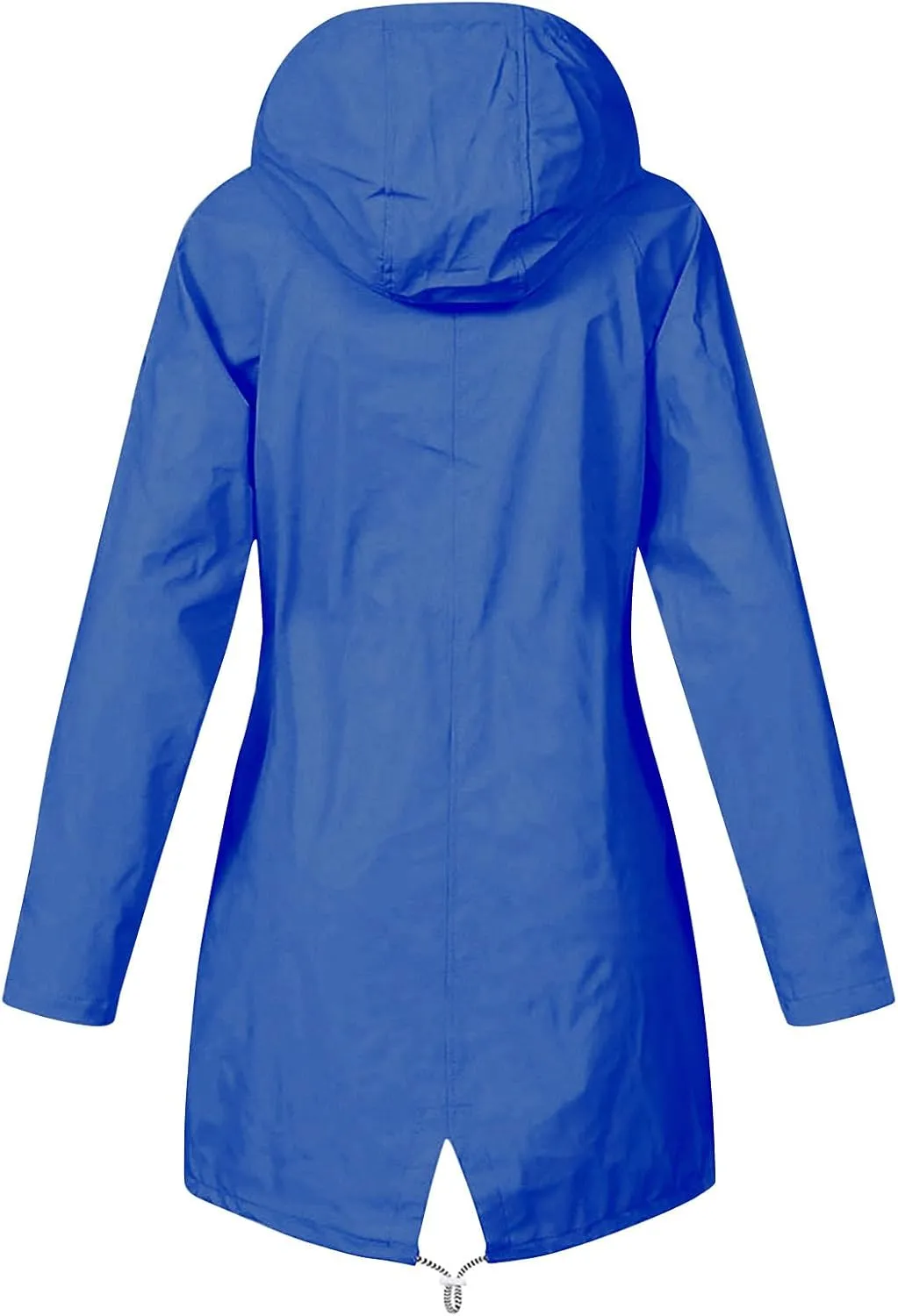 Rain Coats For Women Hiking Nylon Waterproof Hooded Zipper Length Coat Fall Winter Solid Color Outdoor Rain Jackets