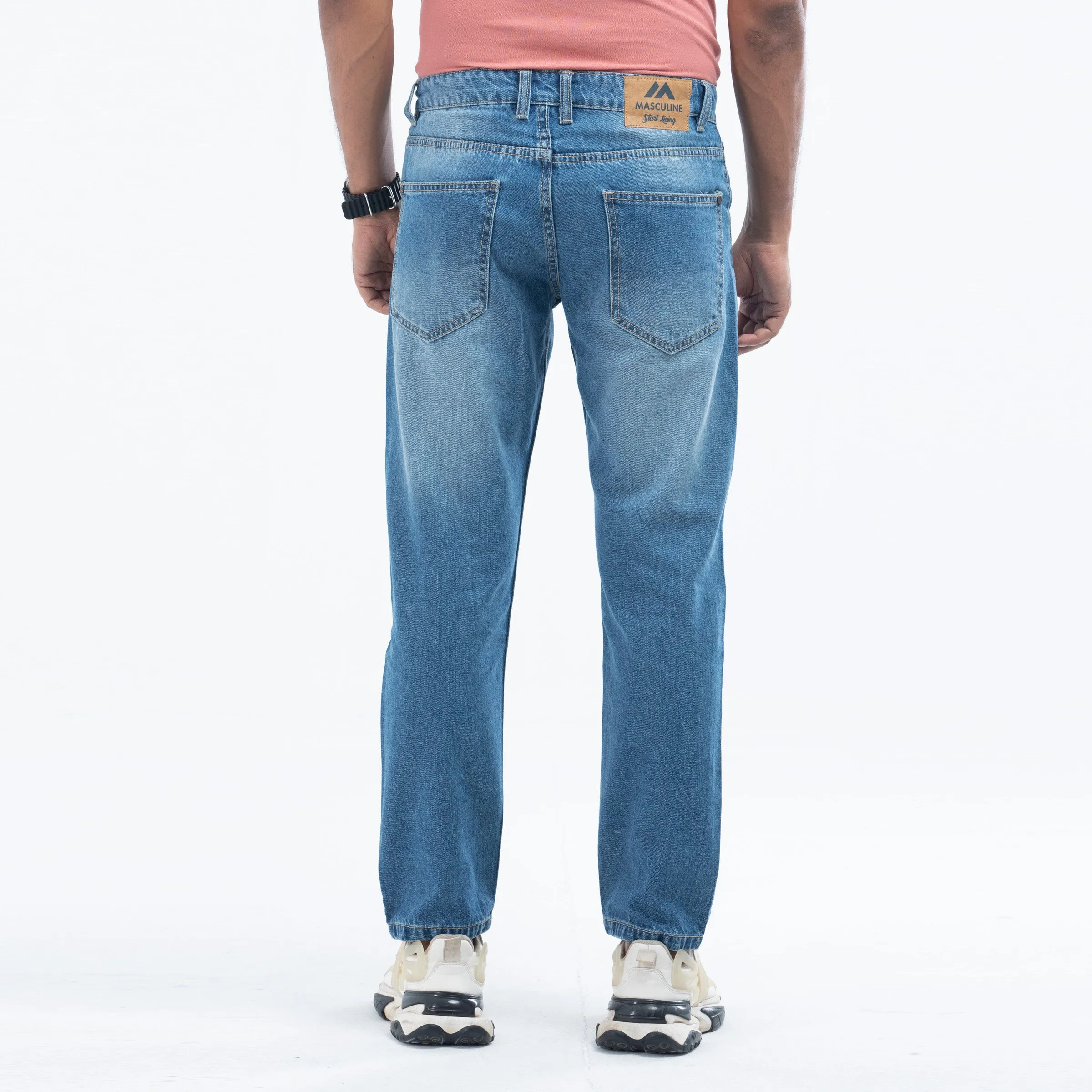 Relaxed fit non stretch ripped jeans - Blue