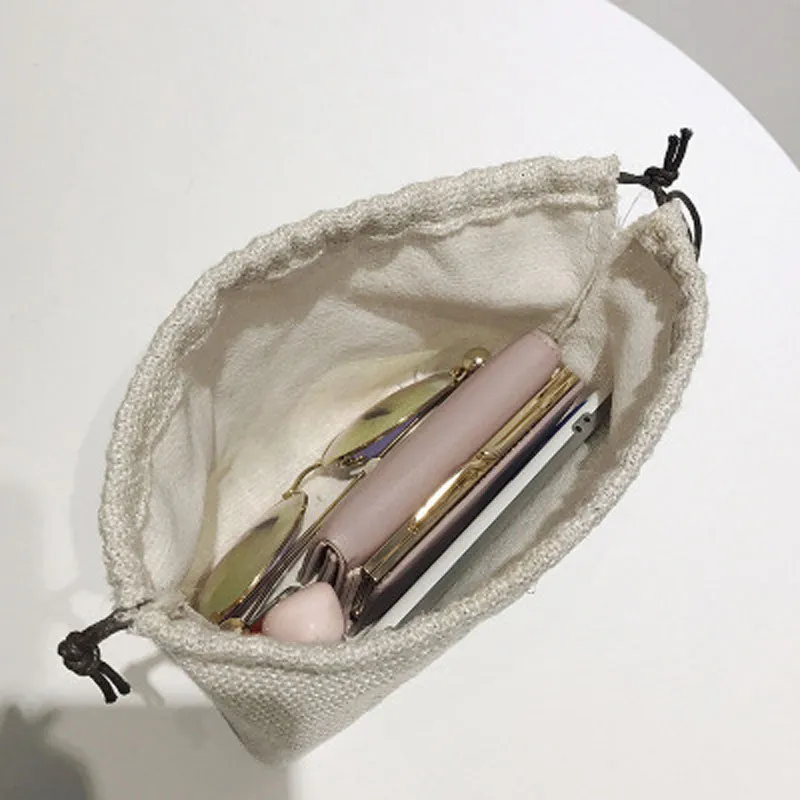 Round Stylish Straw Bag Handbag with Small Chain Shoulder Strap 3 Colors
