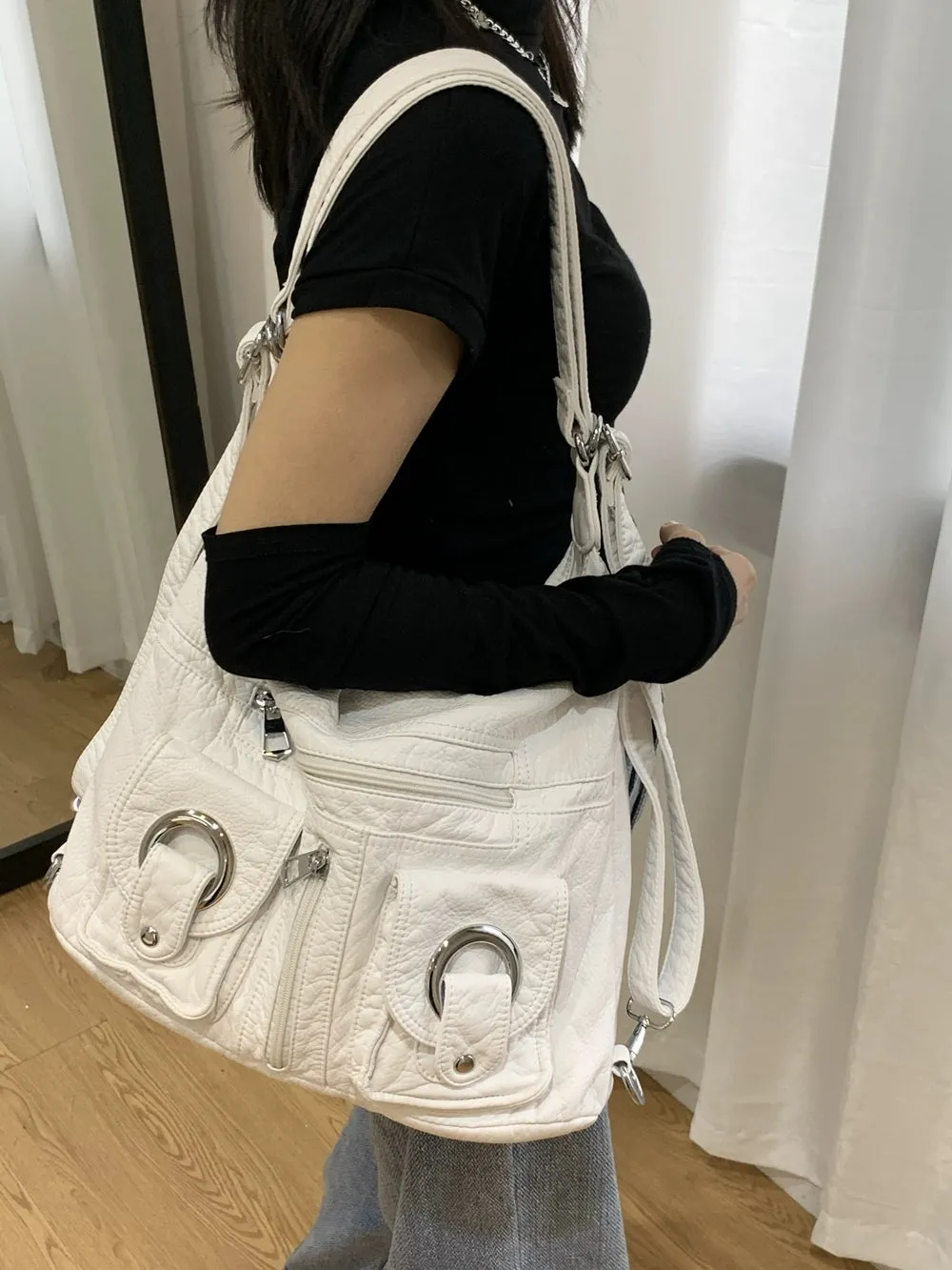 Sohiwoo Stylish Easiest for Match One-Shoulder Class Student Crossbody Bag