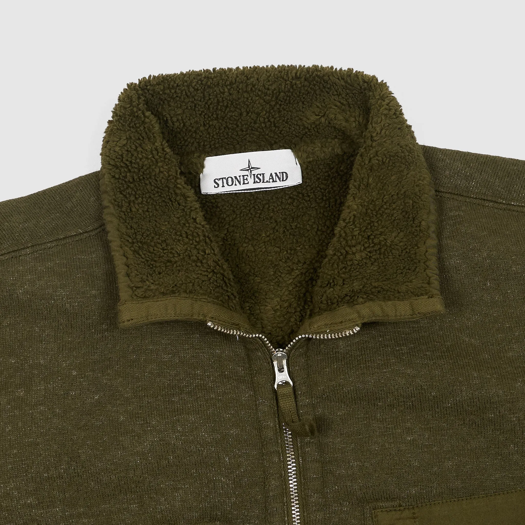 Stone Island Cotton Blend Pile-Fleece Cardigan Jacket