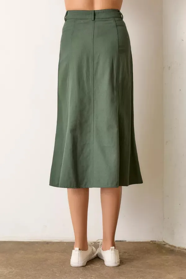 The Aubrey A-Line Maxi Skirt in Hunter Green