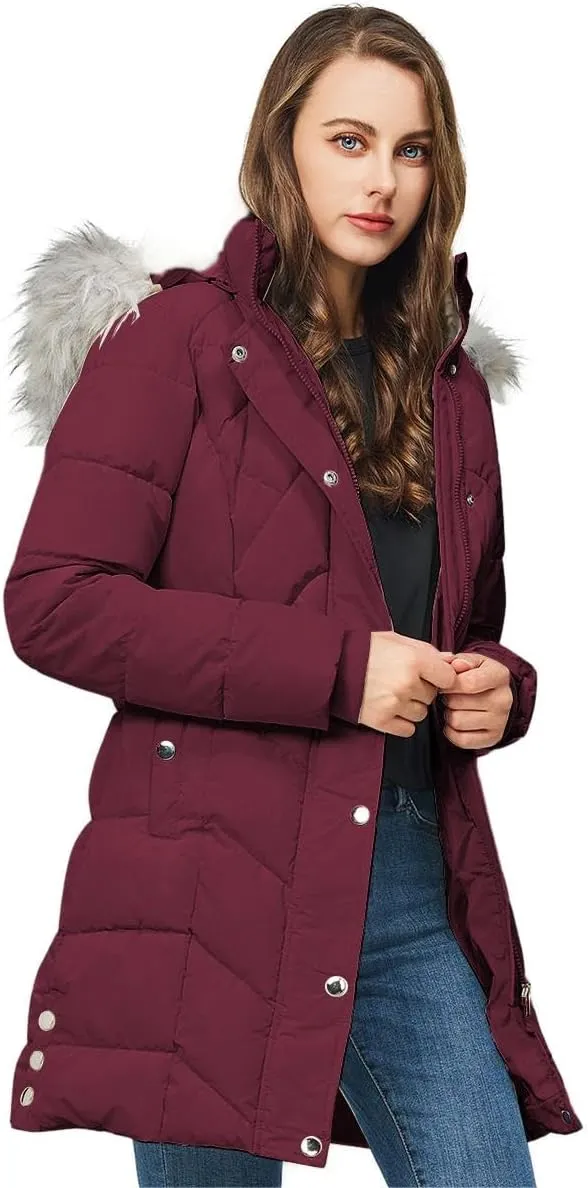 TRATENBY Women's Winter Long Puffer Coats Warm Jackets Parka With hood Waterproof