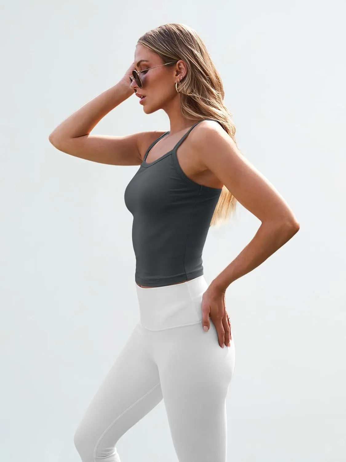 Trendy Queen Womens Spaghetti Strap Tank Tops Adjustable Cute Camisole Going Out Crop Tops Summer Clothes