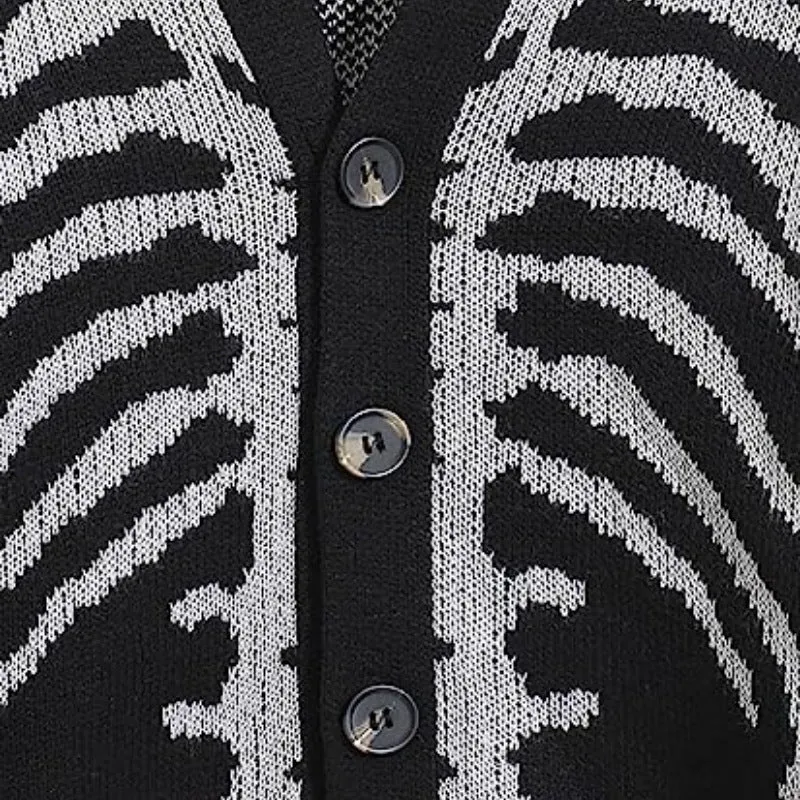 Unisex Halloween Skeleton Knitted Cardigan Sweater