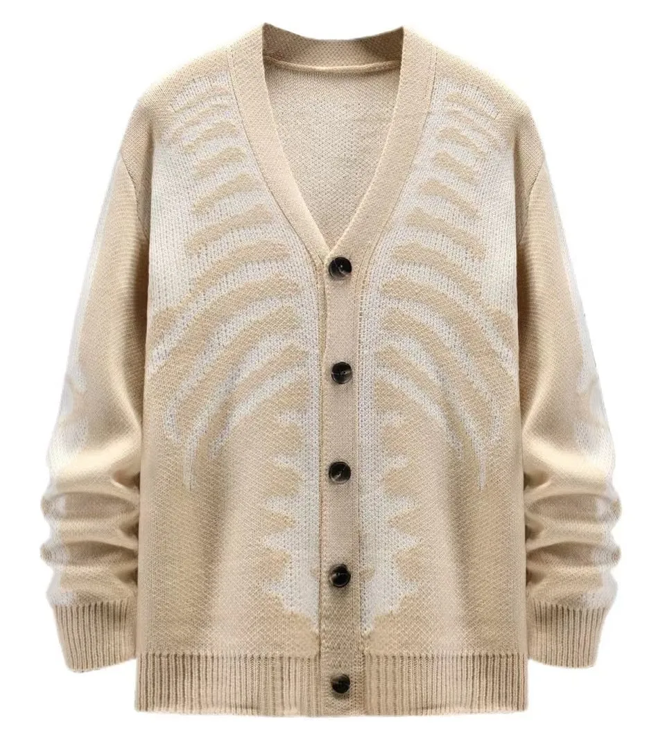 Unisex Halloween Skeleton Knitted Cardigan Sweater