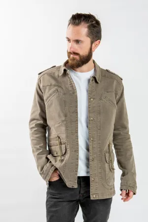 Utility Denim Jacket - Taupe