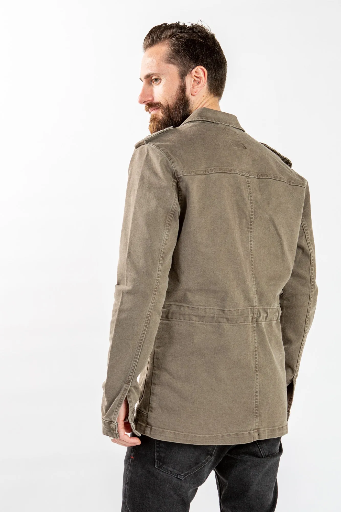 Utility Denim Jacket - Taupe