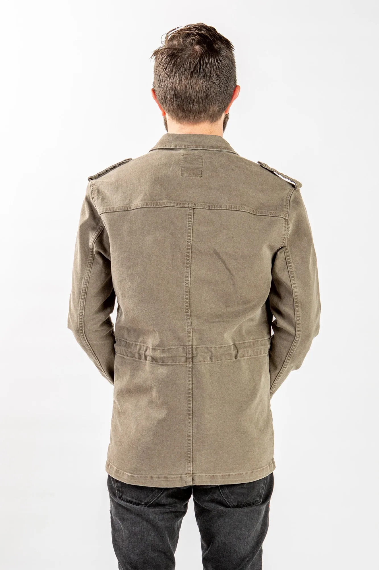 Utility Denim Jacket - Taupe