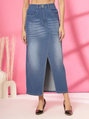 Women A-Line Knitted Maxi Skirt