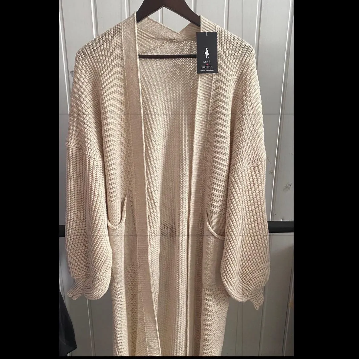 Womens Ballon Sleeve Knitted Cardigan Cozy Long Sleeve Knit Cardigan One Size Fits 11 Colors