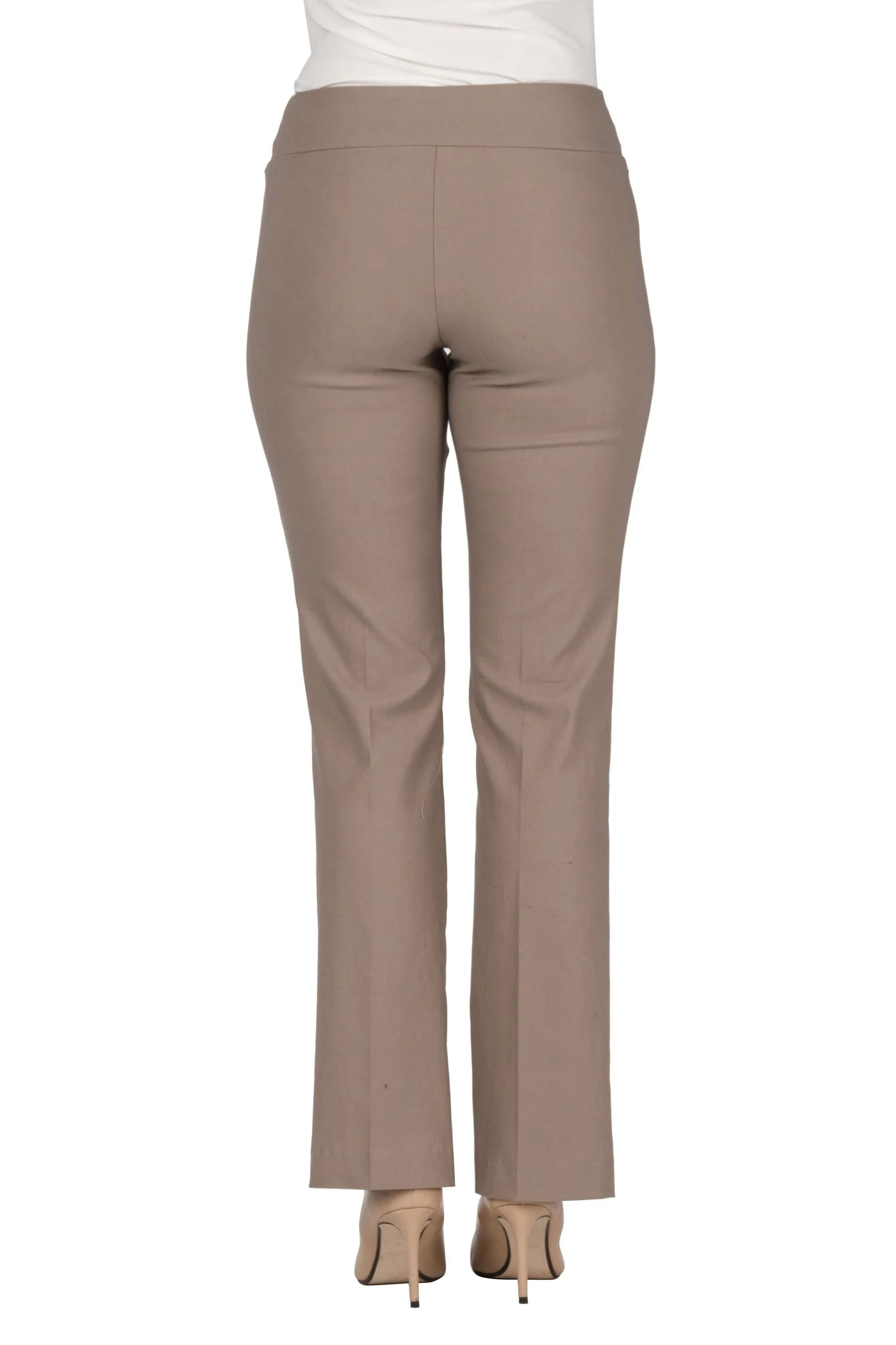 Women's Pants Tan Taupe Stretch Comfort Fabric Flattering Fit Our best Seller Made In Canada Yvonne Marie Boutiques