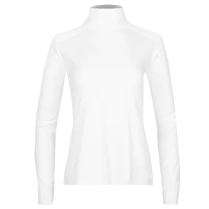 Women's Peach Skins Solid T-Neck - White