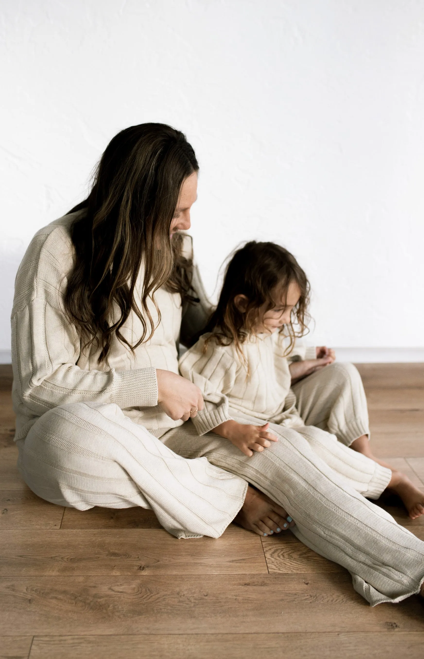 Women’s Wide Ribbed Knit Pant ‘Biscotti’