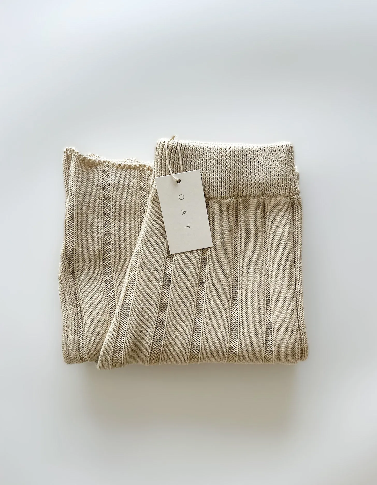 Women’s Wide Ribbed Knit Pant ‘Biscotti’