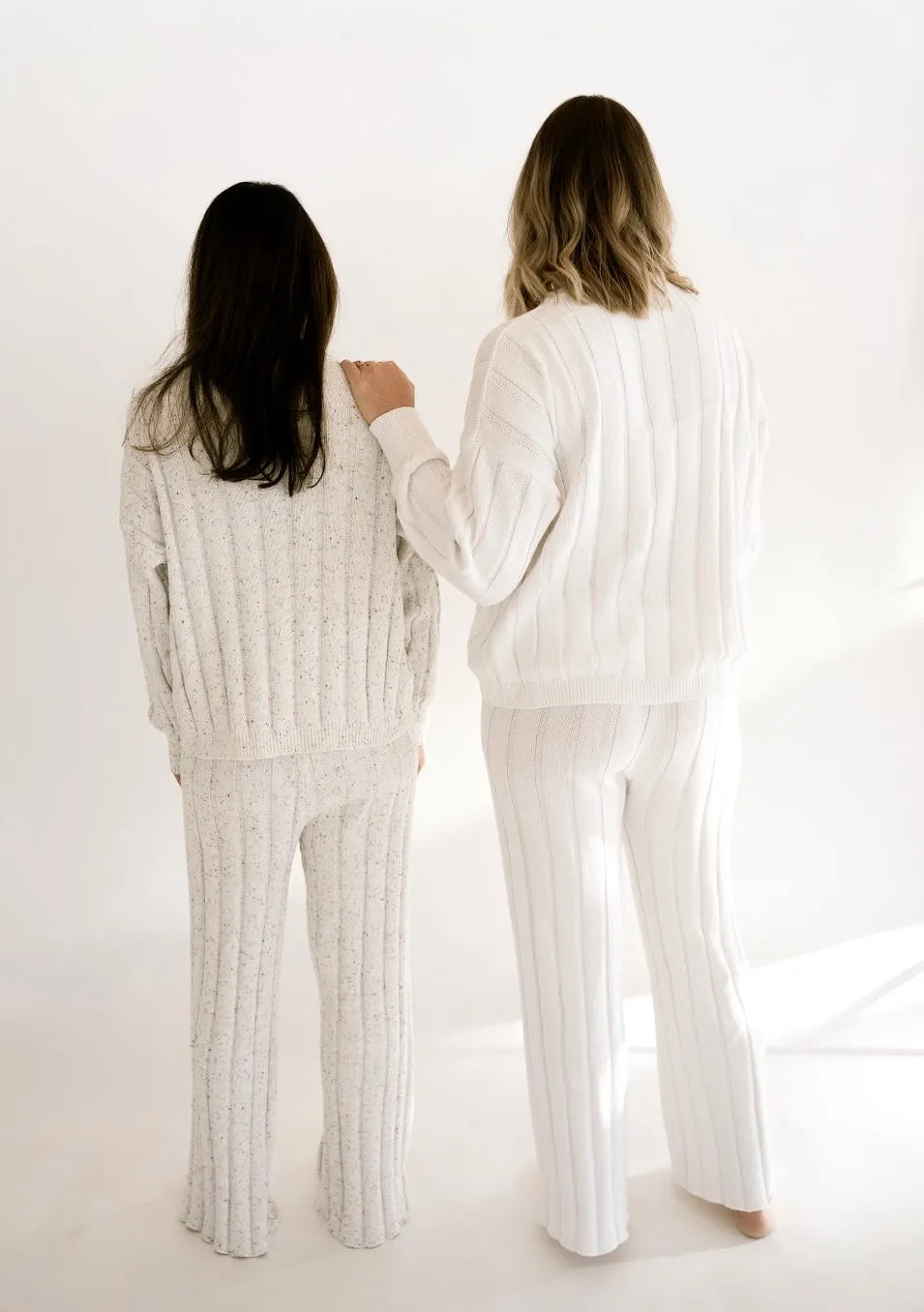 Women’s Wide Ribbed Knit Pant ‘Dove’