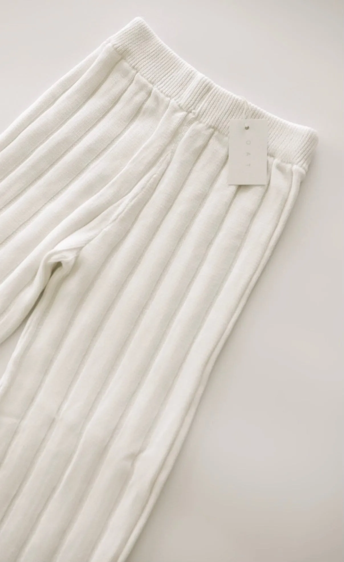 Women’s Wide Ribbed Knit Pant ‘Dove’