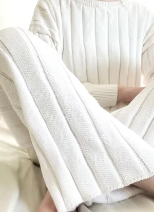 Women’s Wide Ribbed Knit Pant ‘Dove’