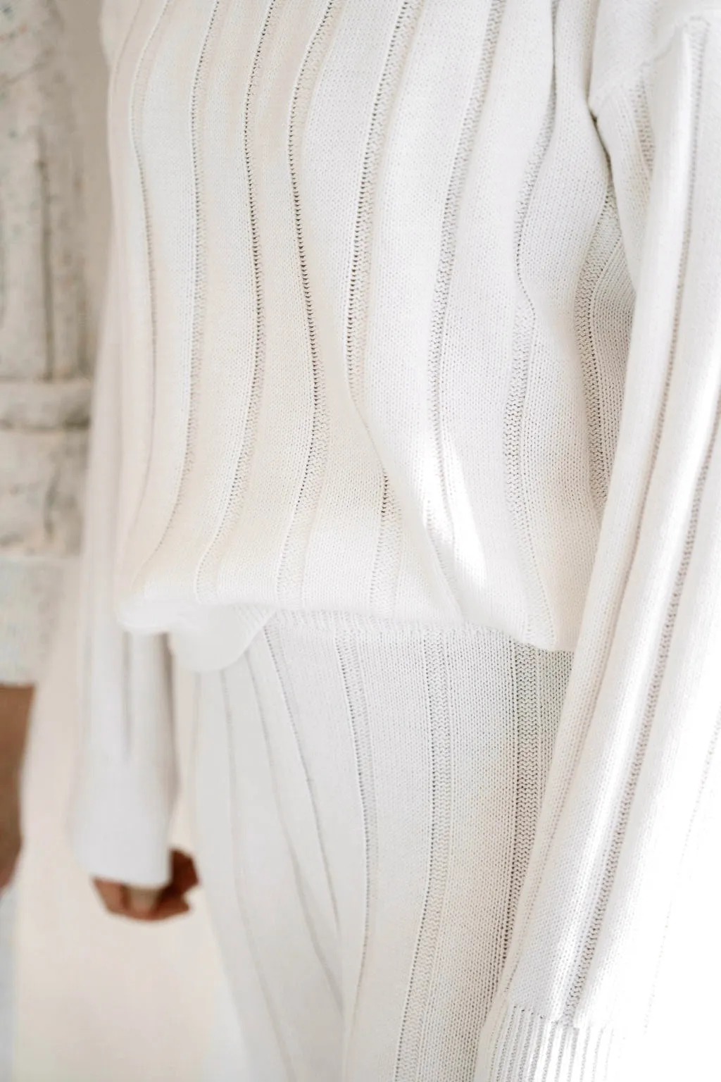 Women’s Wide Ribbed Knit Pant ‘Dove’