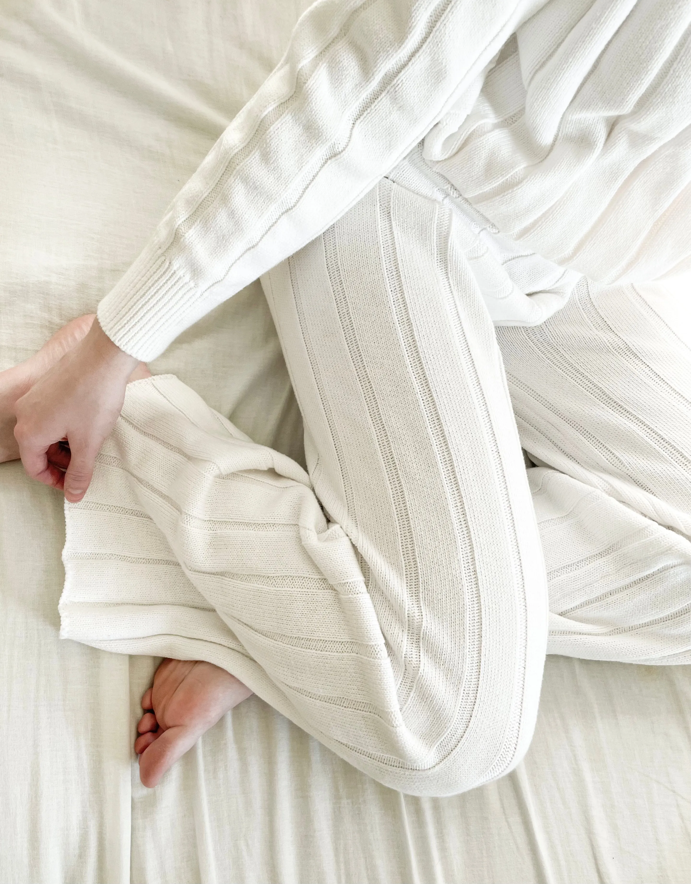 Women’s Wide Ribbed Knit Pant ‘Dove’