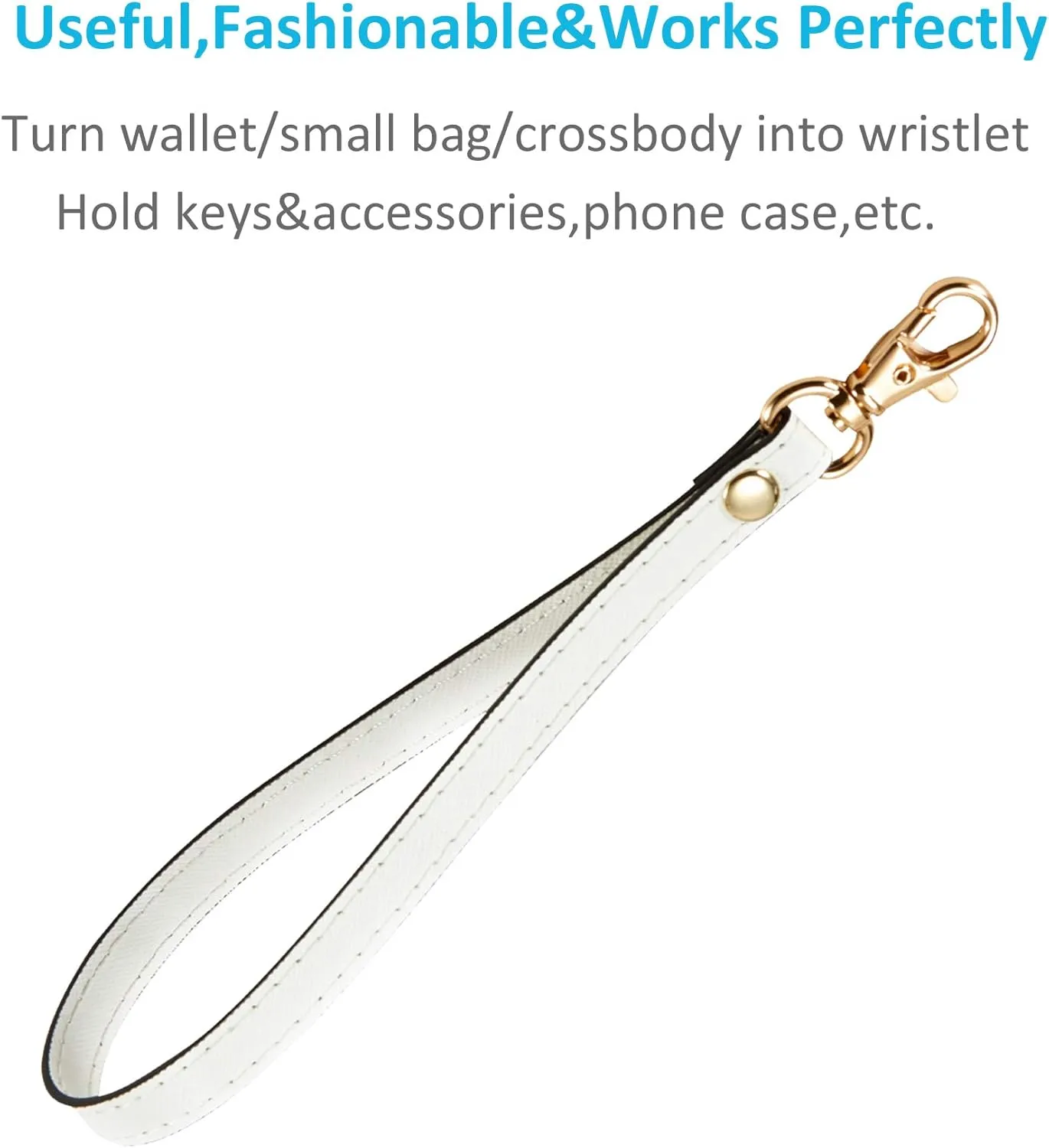 Wristlet KeyChain Strap for Wallets Bag Keys Phone Case Wristlet Strap Genuine Leather Strong&Sturdy