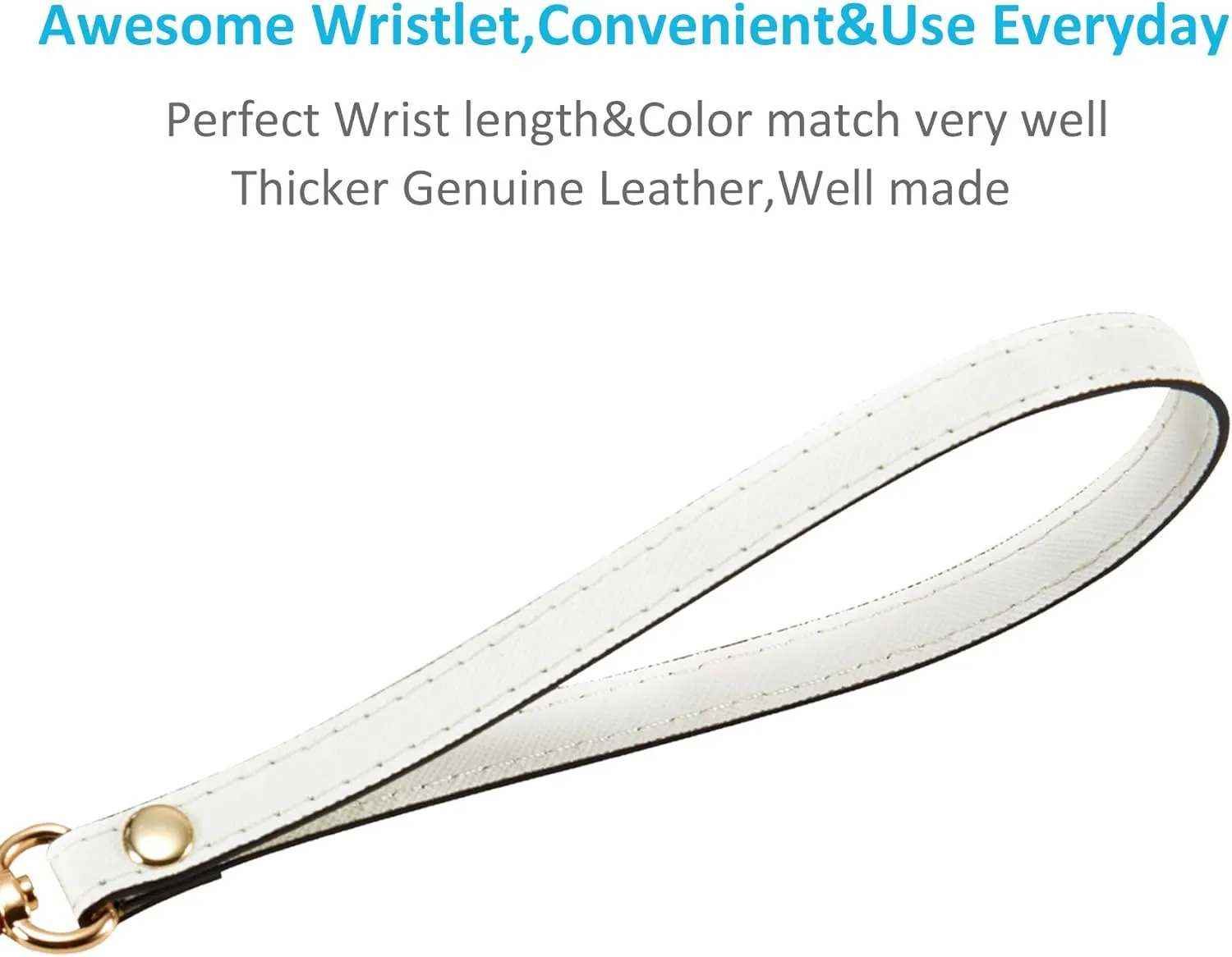 Wristlet KeyChain Strap for Wallets Bag Keys Phone Case Wristlet Strap Genuine Leather Strong&Sturdy