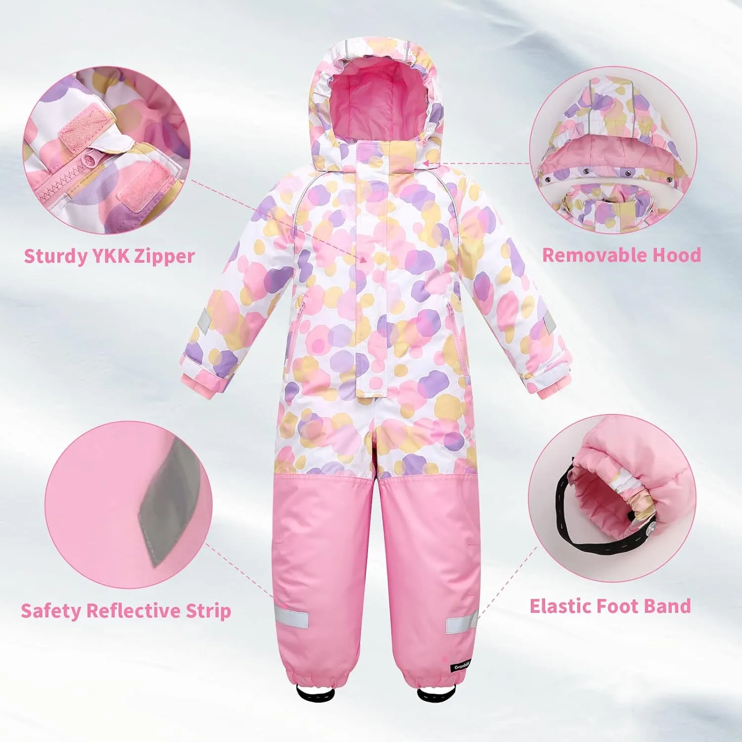 Yueta Snowsuit for Kids Waterproof One Piece Ski Suits Snow Jumpsuits Keep Warm in Winter Snowboarding
