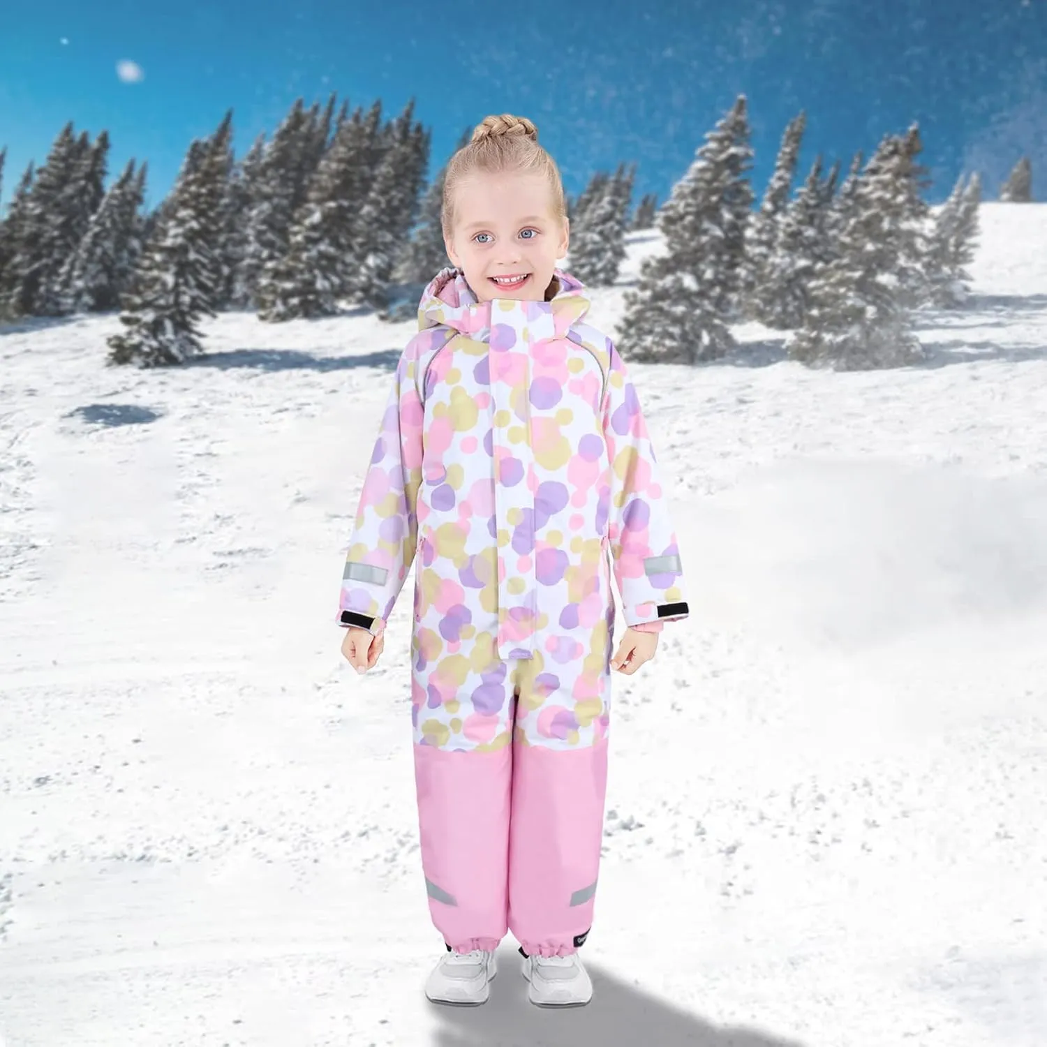 Yueta Snowsuit for Kids Waterproof One Piece Ski Suits Snow Jumpsuits Keep Warm in Winter Snowboarding